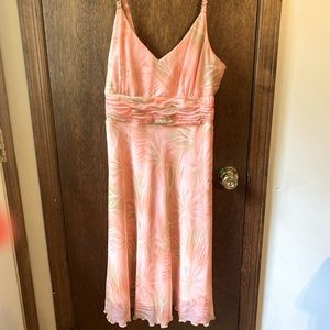 Studio 1940 Cotton Seersucker Sun DRESS Straps Lined Pink With Flowers